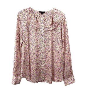 NEW J. Crew Ruffle blouse top in ditzy floral field day print Sz M‎